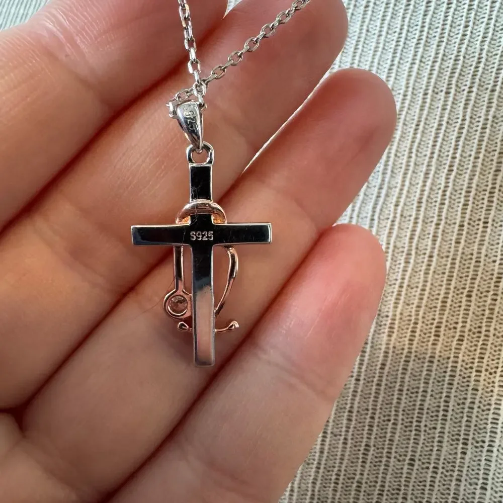 Sterling Silver Nurse/ DR Faith medicine Stethoscope Cross pendant necklace